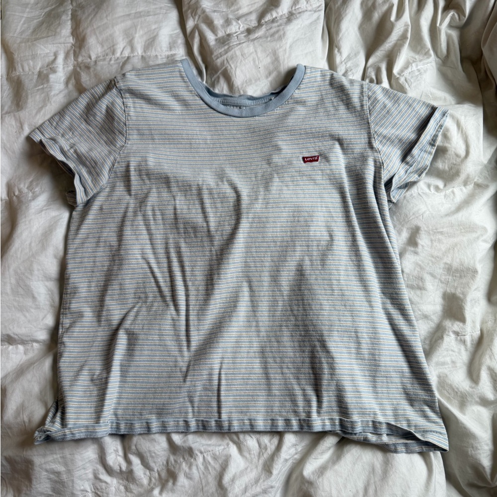 Levi's Blue & White Thin-Striped Kids Short-Sleeve Tee